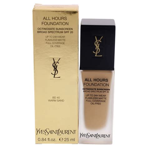 ysl all hours foundation bd40 swatch|YSL bd40 review.